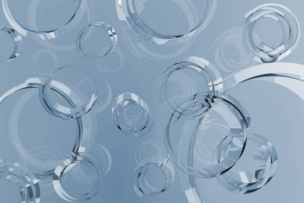 istock Abstract light background - pattern of bubbles, curls, circles of grey glossy metallic plastic with dynamic, calm, relax, silent, modern, urban vibe for business, science, medicine. 3D rendering. 2202438927