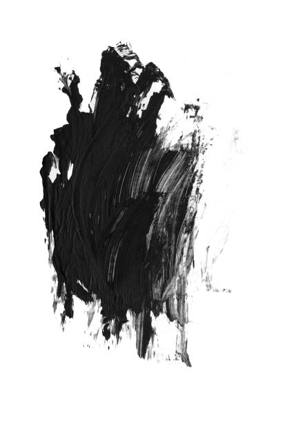 A textured smear of black paint on a white background, creating an abstract and expressive composition. The rough, uneven surface and bold contrast evoke themes of creativity, spontaneity, and artistic experimentation.