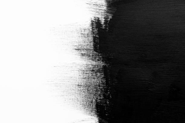 istock Abstract black and white paint brushstroke texture 2202442166