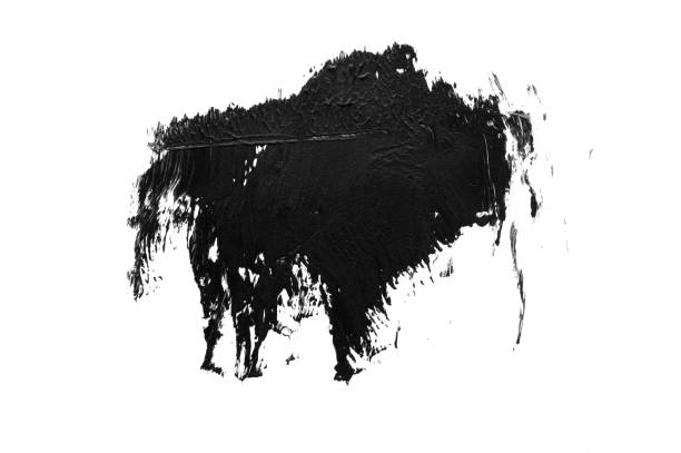 istock Abstract black paint smear on white background 2202442216
