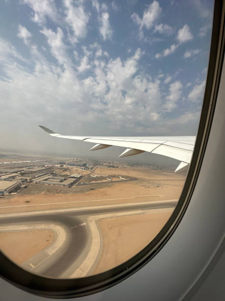 istock Egypt landscape and cloudscape from the airplane's window 2202442331