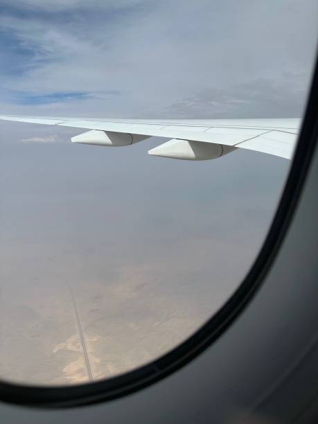 istock Egypt landscape and cloudscape from the airplane's window 2202442332