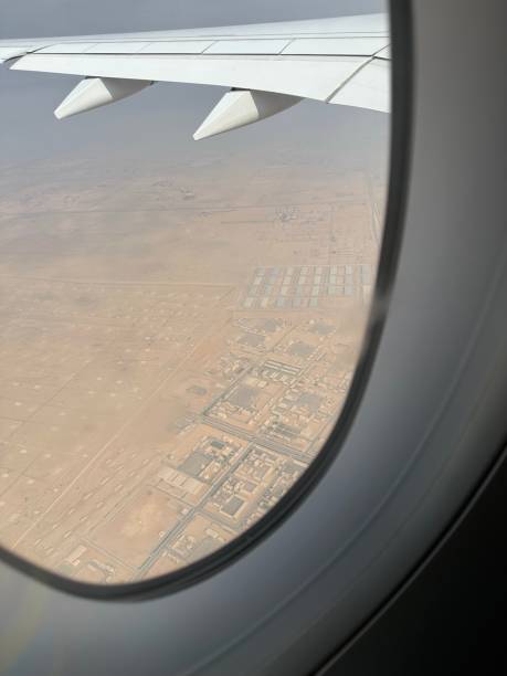 istock Egypt landscape and cloudscape from the airplane's window 2202442342