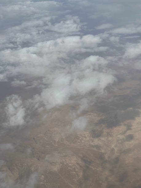 istock Egypt landscape and cloudscape from the airplane's window 2202442622