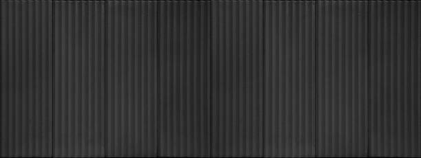 istock Dark black anthracite gray grey white 3d grunge abstract corrugated striped, concrete cement stone stripes lines tile wall texture backgroun, seamless pattern 2202442747
