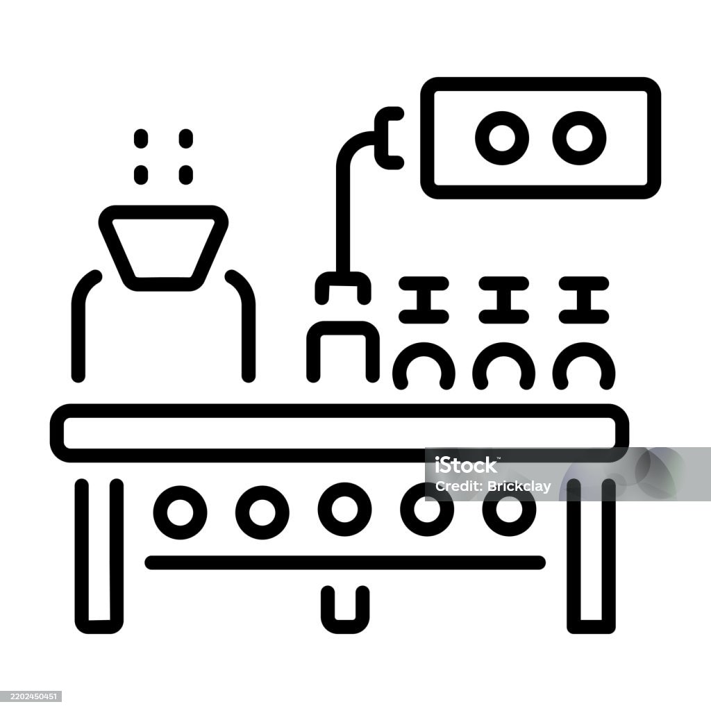 Processing Line Stock Illustration - Download Image Now - Engineering ...
