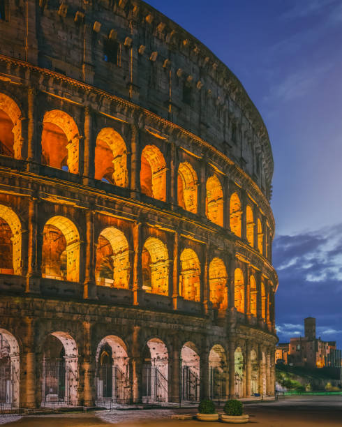 istock The Colosseum at Dusk - Illuminated Ancient Wonder in Rome 2202455135