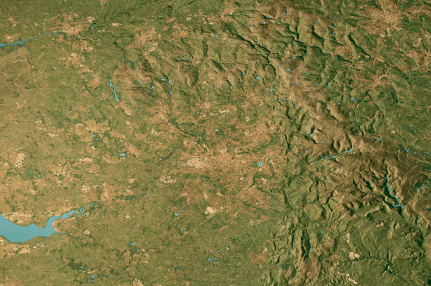 istock Manchester Satellite Topographic Map 3D Render True Color 2202458226