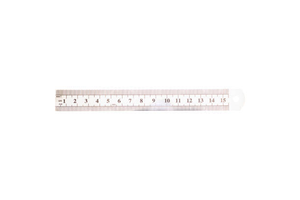 istock Steel ruler isolated on white background 2202459444