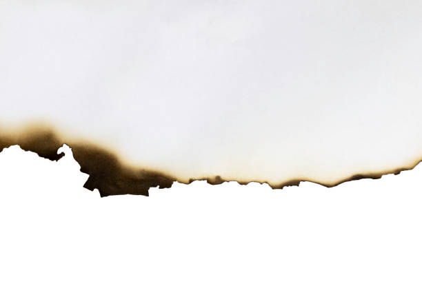 istock White paper burned isolated on white background with clipping path. 2202459492