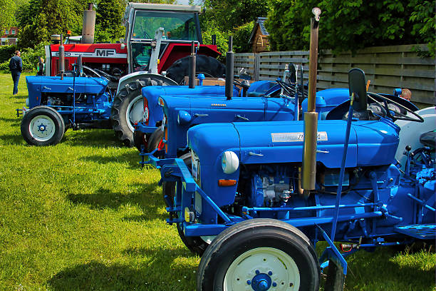 Uithuizen, Netherlands, 5-21-2022. Vintage blue tractors on a classic car show in Uithuizen, Groningen, the Netherlands.