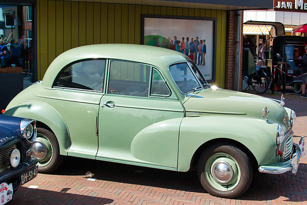 Uithuizen, Netherlands, 5-21-2022. Vintage car Morris Minor 1956 at a classic car show in Uithuizen, Groningen, the Netherlands