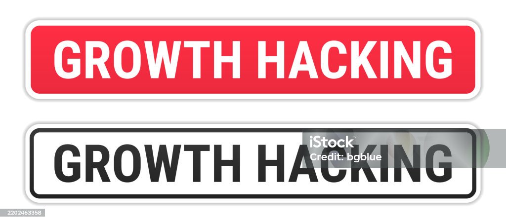 Growth Hacking Red And Black Labels On White Background Stock ...