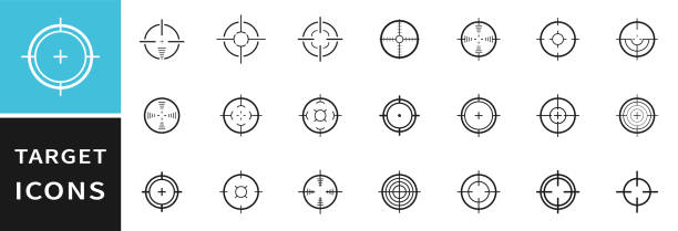 4,300+ Crosshair Sign Icon Target Aim Symbol Stock Illustrations