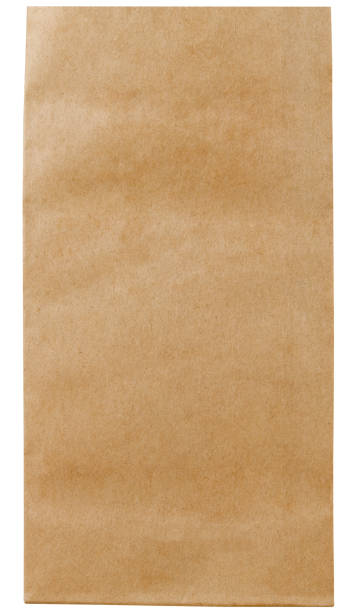 istock Brown paper bag, cardboard kraft isolated on a white background. Completely in focus. Focus stacking. 2202471037