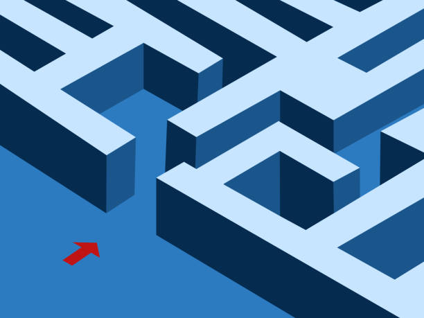 istock Arrow Pointing to Maze Entrance, business concept 2202472693
