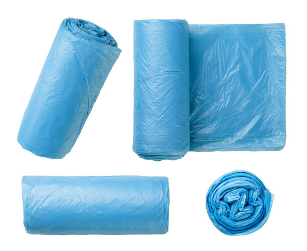 istock Set of garbage bags close-up on a white background. Isolated 2202472893