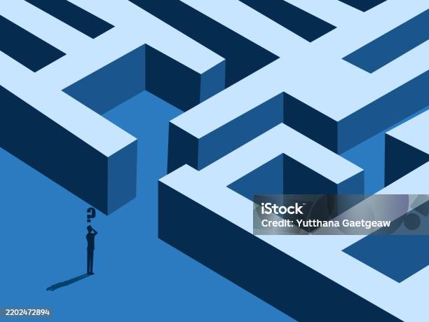 Problem Maze Image Businessman Thinks Of Solving A Maze Problem Stock Illustration ...