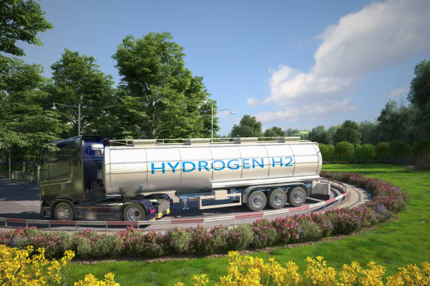 istock Hydrogen H2 Transport Truck on a Scenic Road 2202473527