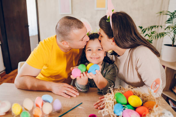 istock Happy family at Easter 2202475463