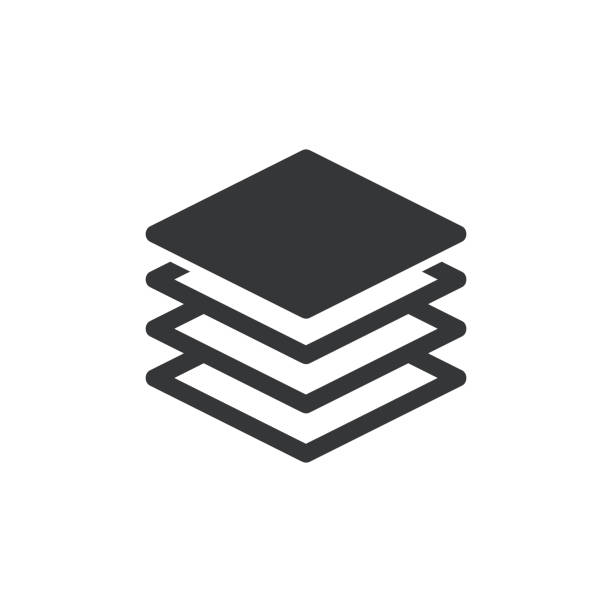 ilustraciones, imágenes clip art, dibujos animados e iconos de stock de icono de sólido de glifo de capas. icono sólido que se puede aplicar en cualquier lugar, simple, pixel perfect y estilo moderno. - efecto multicapa