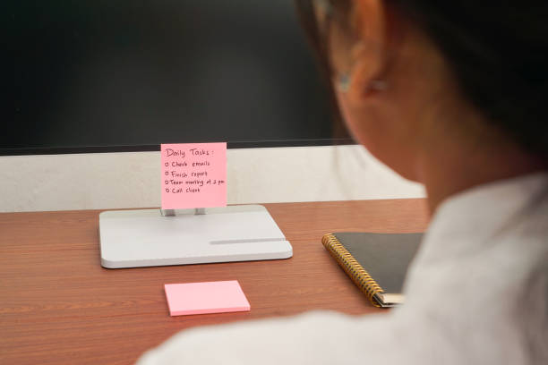 istock Daily Task Sticky Note on monitor in home office 2202480141