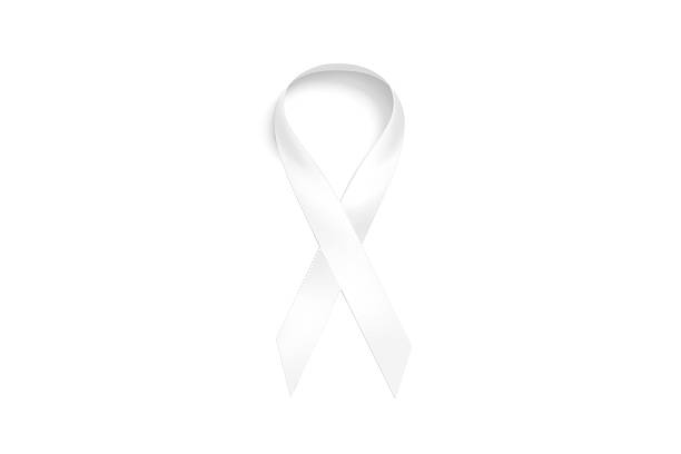 istock Blank white satin ribbon mockup, isolated 2202484508