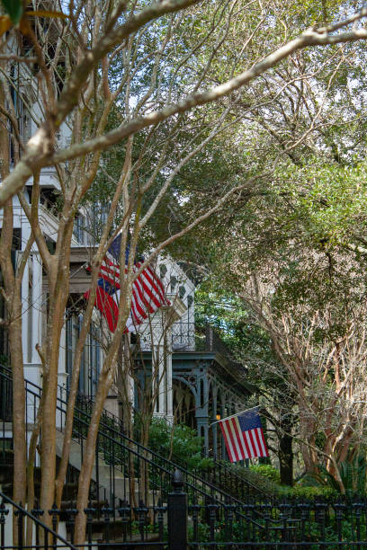 istock Building exteriors with American Flags 2202496456