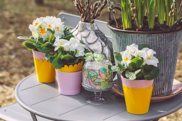 Flower arrangement in the garden