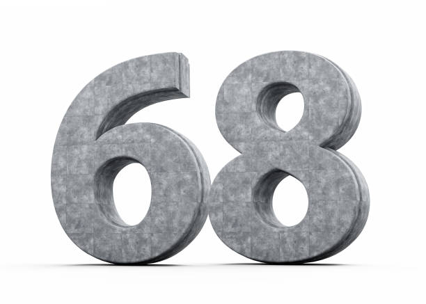 istock Concrete Number Sixty Eight 68 Digit Made Of Grey Concrete Stone White Background 3d Illustration 2202504839