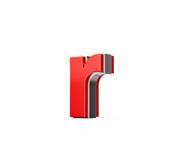Vibrant Red Small Letter r Gleams With Its Sleek Metallic Design With Sharp Edges 3D Illustration