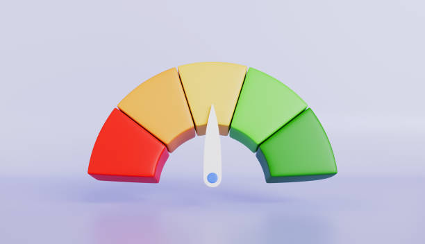 istock Rating Speedometer Progress dashboard, increased productivity Scale pain round chart Credit score 2202511527