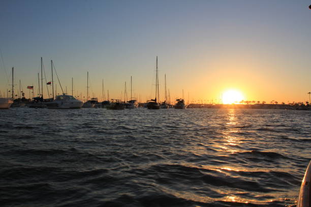 istock Sun setting over Marina Newport Beach California 2202516866