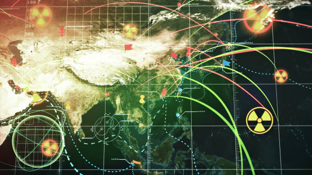 istock Strategic nuclear launch event over Asia 2202523375