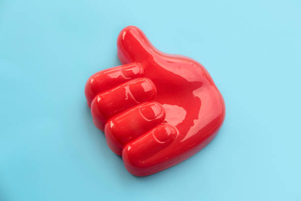 Hand gestures on blue background