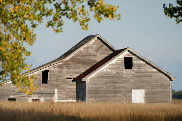 Canada Saskatchewan, Regina  rural farmland abandoned farmhouse