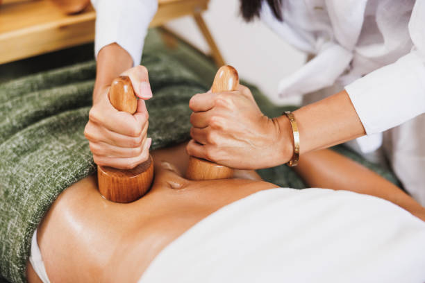 istock Maderotherapy Massage With Wooden Cup In A Spa Centre 2202529514