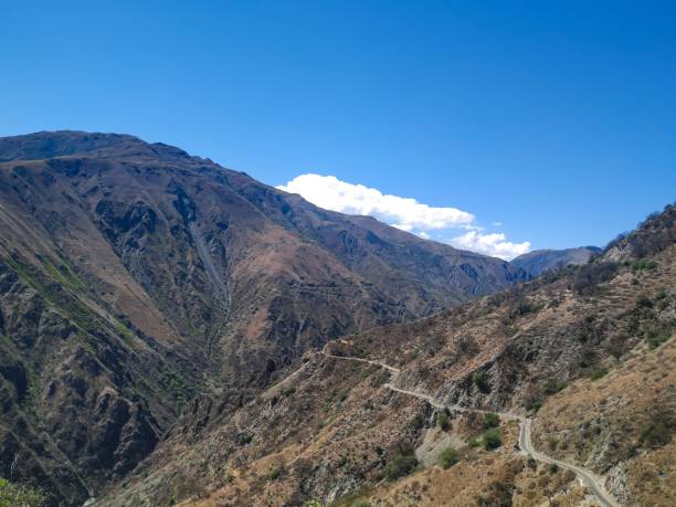 istock Winding mountain road through rugged Andean landscape 2202529535
