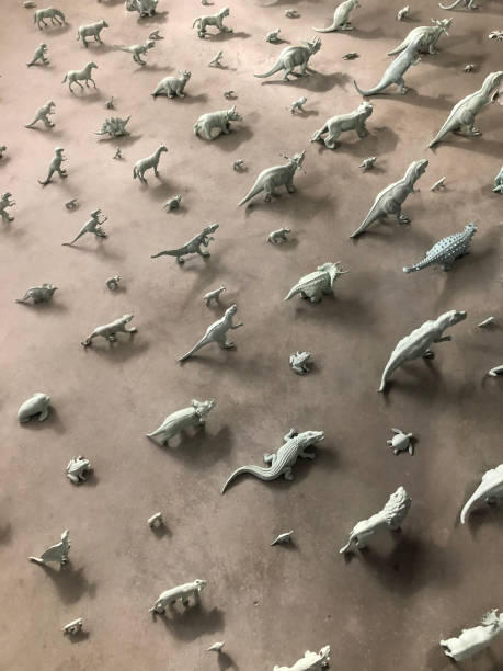 istock Toy dinosaurs migrate after the great flood 2202532506