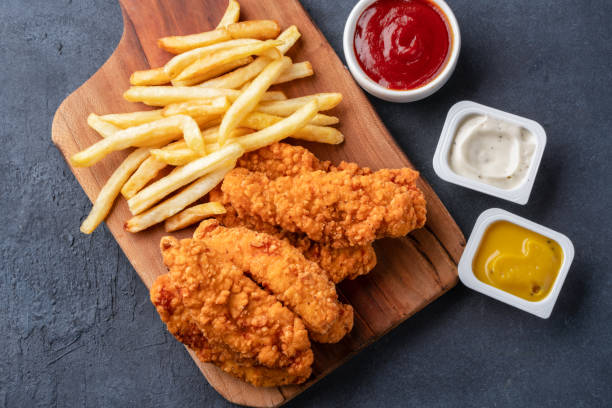 istock Chicken tenders. Fried chicken breast strips 2202535083