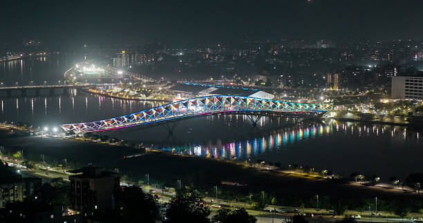 Landscape at the riverside in the night