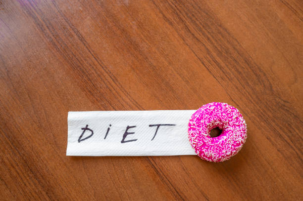 Exploring the humorous contradiction between indulgence and healthy choices in a quirky setting