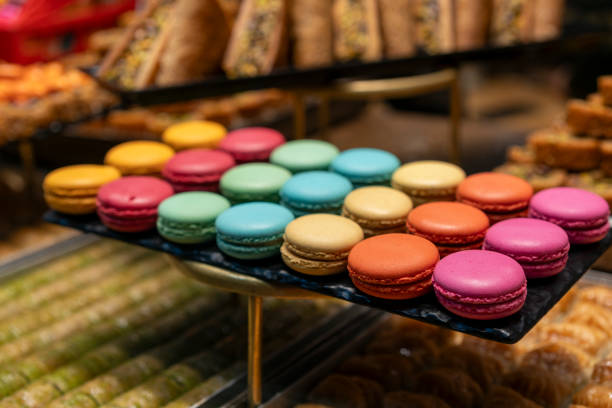 istock Beautiful and colorful macarones 2202559194