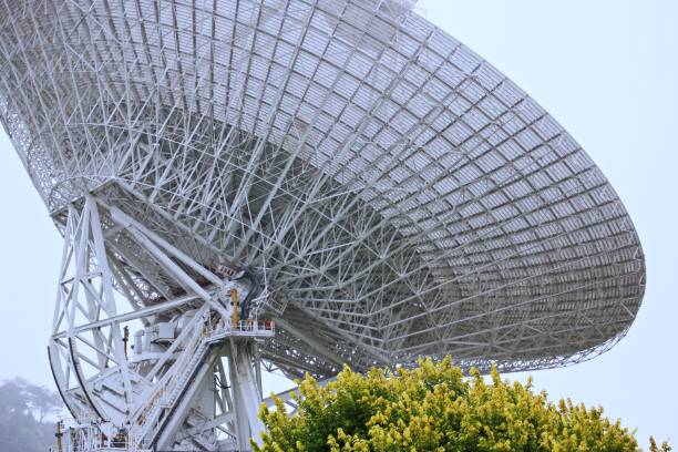 istock Massive huge radio telescope dish supported by a complex lattice structure and metallic framewormek used in astronomical research 2202573352