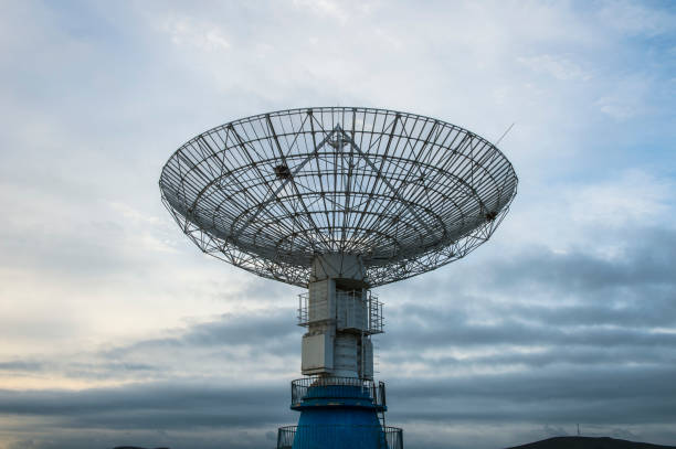 Radio telescopes and the Milky Way at night