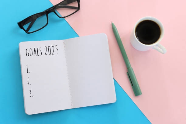 istock Top view image of notebook with the text goals 2025 2202581234