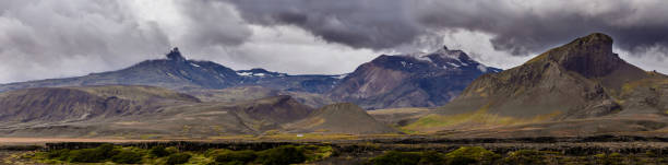 istock Majestic Mountain Range Under Dramatic Skies: A Panoramic View of Iceland's Unique Geography with Striking Peaks, Valleys, and a Wild, Untamed Landscape That Inspires Exploration 2202585294