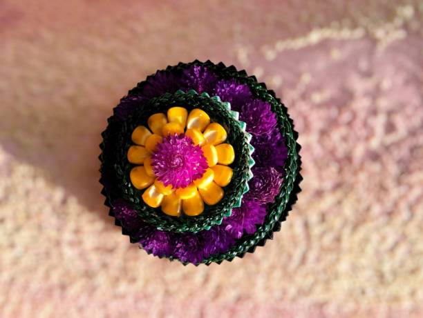istock The decoration materials are made from rope, marigolds, and corn seeds. 2202591632