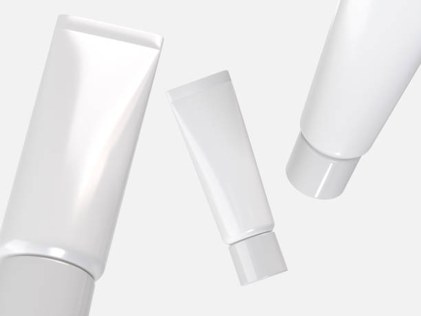 istock Realistic blank white cosmetic tube container mockup plastic packaging isolated on background. Design template for toothpaste, cream, shampoo, gel, skin care, healthcare or medicine presentation 2202592745