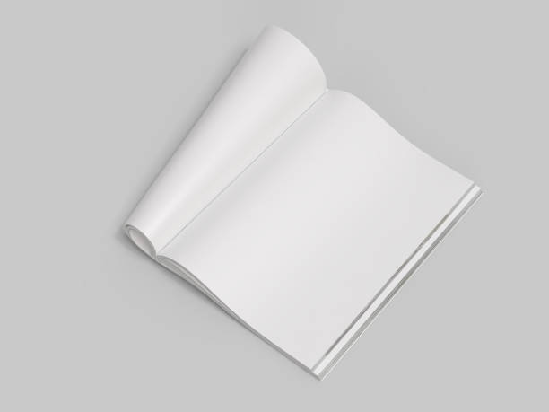 istock Realistic open Magazine or Book with blank page mockup isolated on background. Blank template for presentation a publication, notebook, catalogs, brochures, magazines, diary, journal, booklet 2202592760